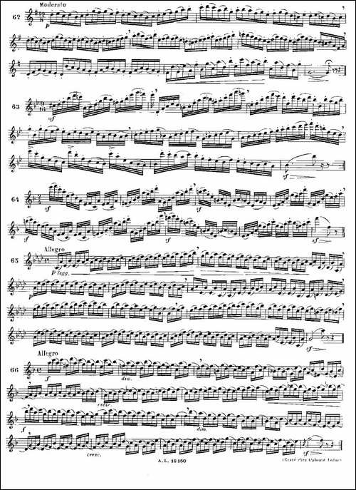 简易音阶练习100首之50-66-moyse-100-studies--长笛五线谱|长笛谱