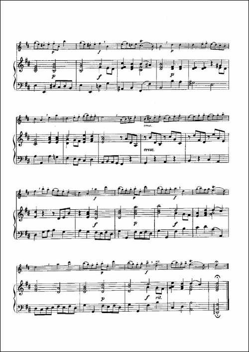 前奏曲与加沃特舞曲-长笛+钢琴-长笛五线谱|长笛谱