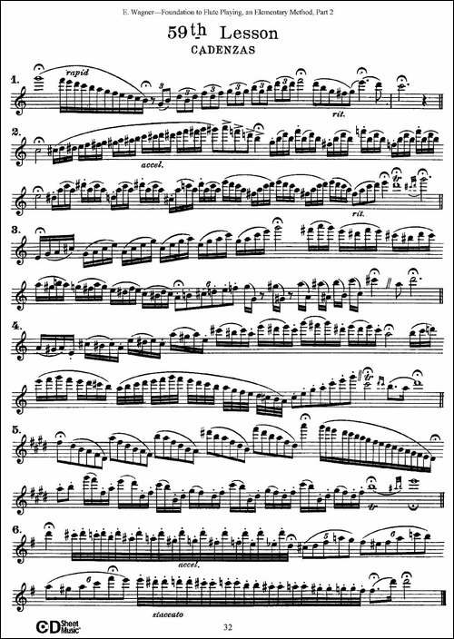 长笛演奏基础教程练习-53—59-长笛五线谱|长笛谱
