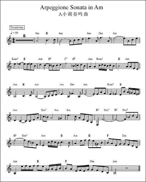 A小调奏鸣曲-电子琴谱
