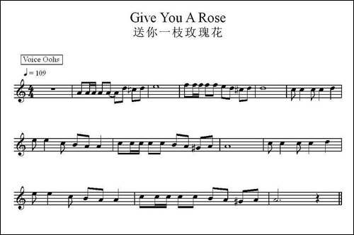 送你一枝玫瑰花-电子琴谱