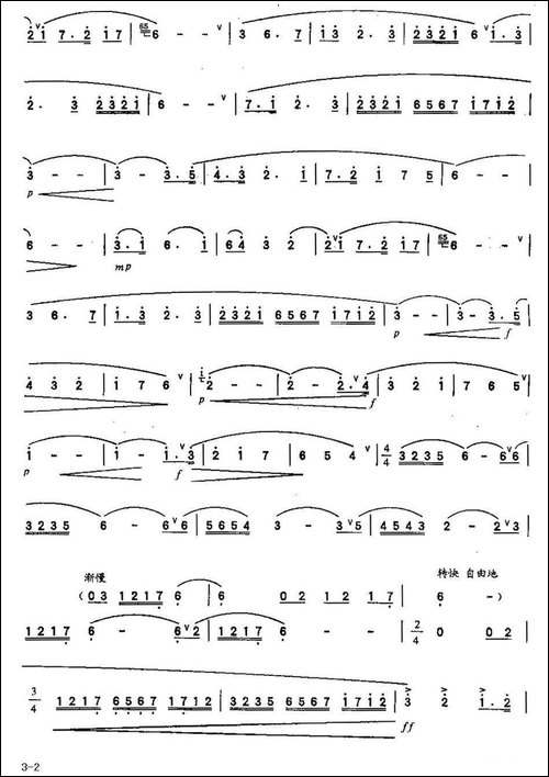 塔塔尔族舞曲-笛箫间谱|笛箫谱