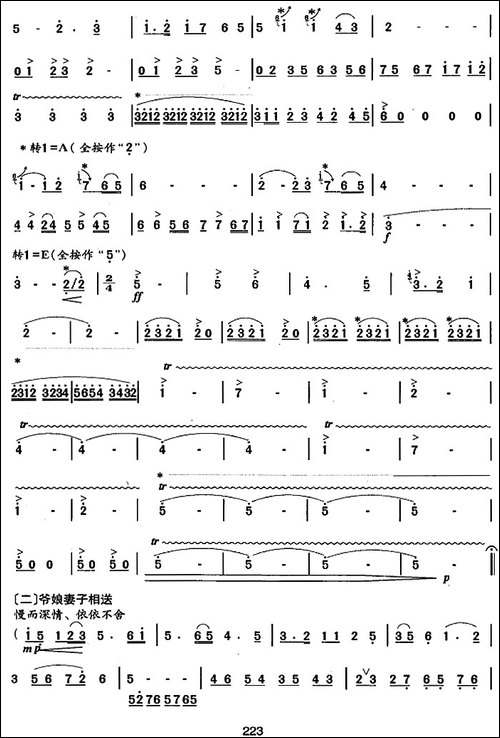 笛箫十级考级曲目：兵车行-笛箫简谱|笛箫谱