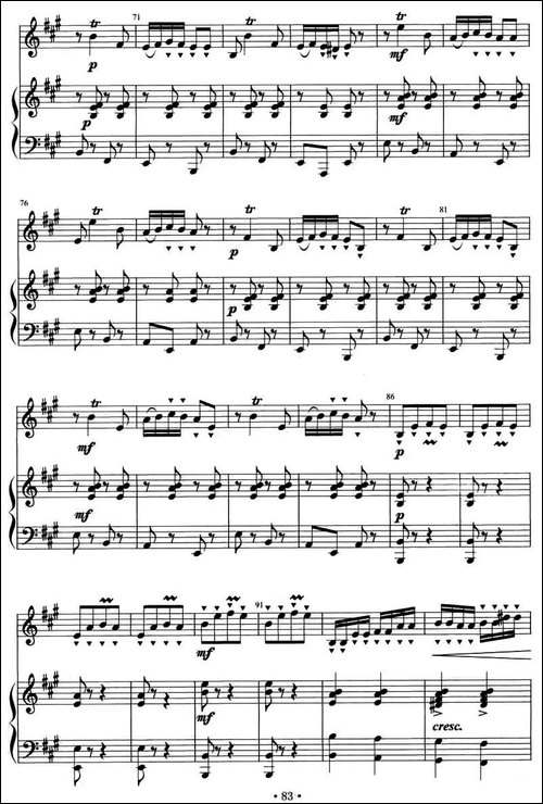 沂蒙情-竹笛+钢琴伴奏-笛箫间谱|笛箫谱