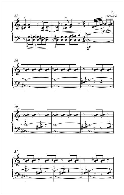 自由变奏-巴托克 小宇宙 钢琴教程 6-钢琴谱