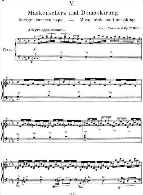 莫什科夫斯基-幻想小品集Op.52-Ⅴ-钢琴谱