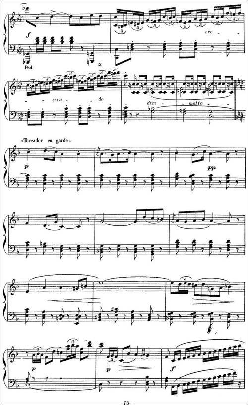Carmen for Solo Piano-卡门全剧钢琴独奏版-No.14-钢琴谱