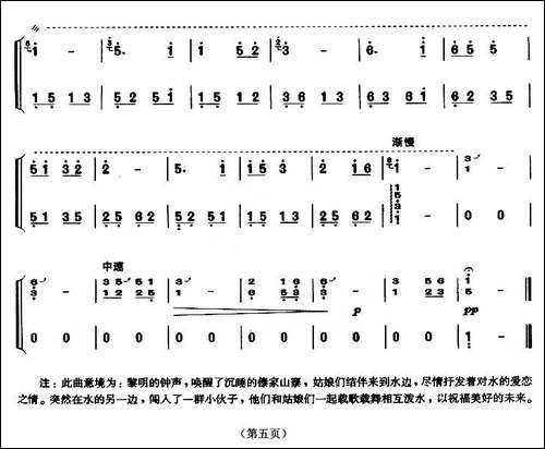 泼水-【上海筝会】考级六级曲目-简谱|古筝古琴谱