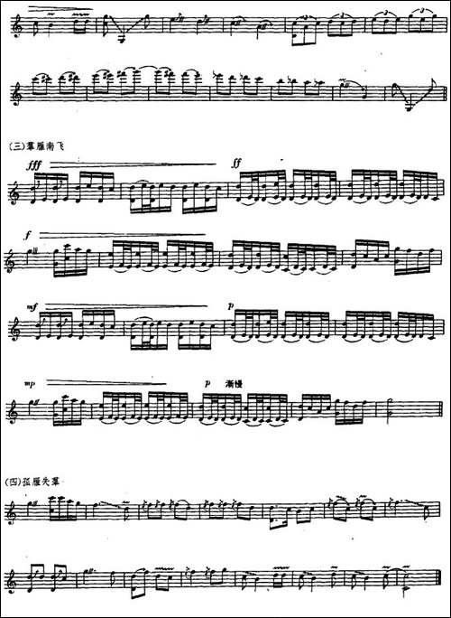 打雁-古筝独奏、河南板头曲--简谱|古筝古琴谱