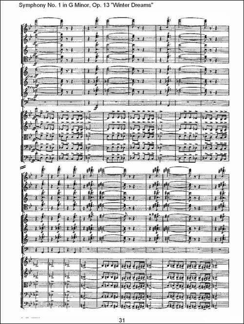 G小调第一交响曲,-Op.13-----冬天的梦幻Op.13第一乐章-二-其他谱