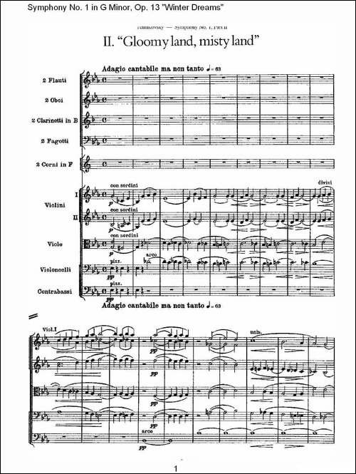 G小调第一交响曲,-Op.13-----冬天的梦幻Op.13第二乐章-其他谱