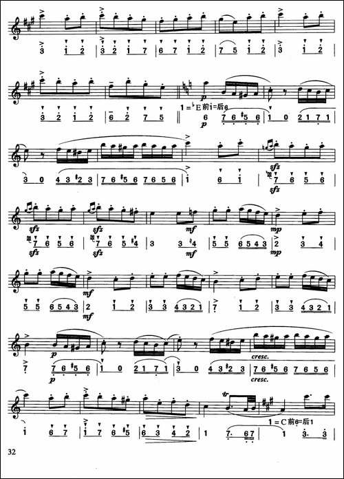 土耳其进行曲-莫扎特作曲版、线简谱对照版-萨克斯谱