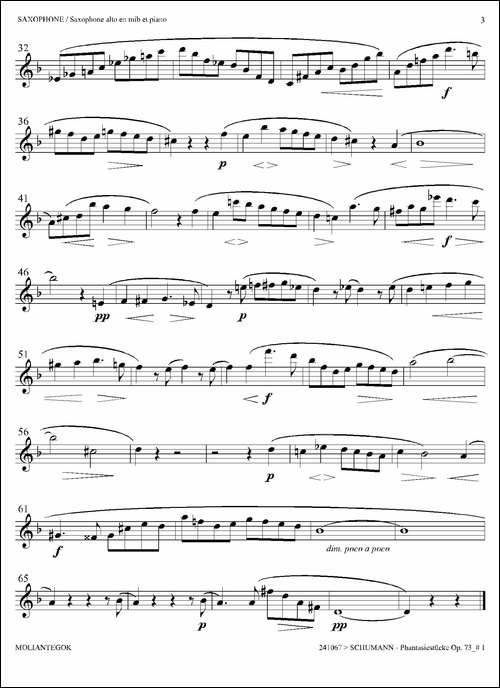 舒曼幻想曲三首-Op73-Ⅰ-萨克斯谱