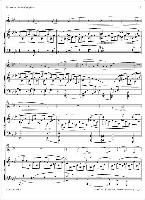 舒曼幻想曲三首-Op73-Ⅰ-中音萨克斯+钢琴伴奏-萨克斯谱