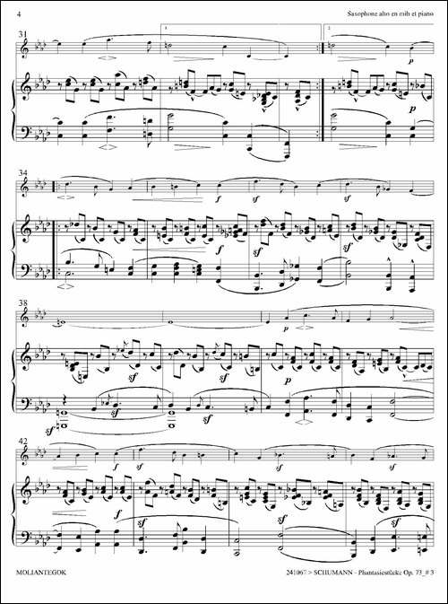 舒曼幻想曲三首-Op73-Ⅲ-中音萨克斯+钢琴伴奏-萨克斯谱