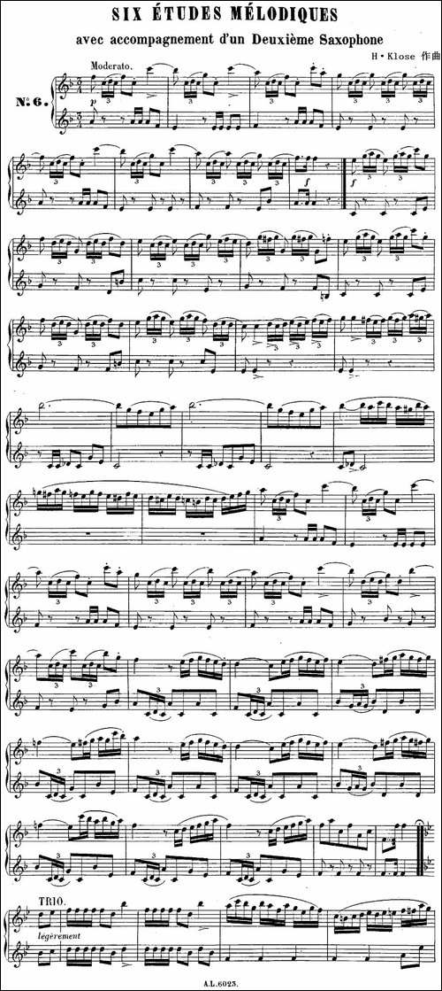 H·Klose二重奏练习曲-No.6-萨克斯谱