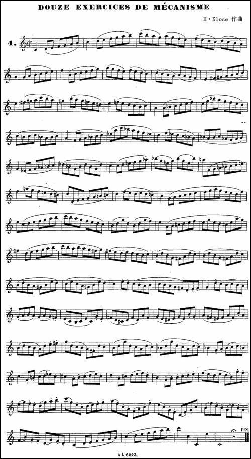 H·Klose练习曲-douze-exercices-de-mecanisme—4-萨克斯谱