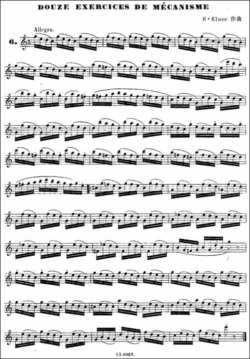 H·Klose练习曲-douze-exercices-de-mecanisme—6-萨克斯谱