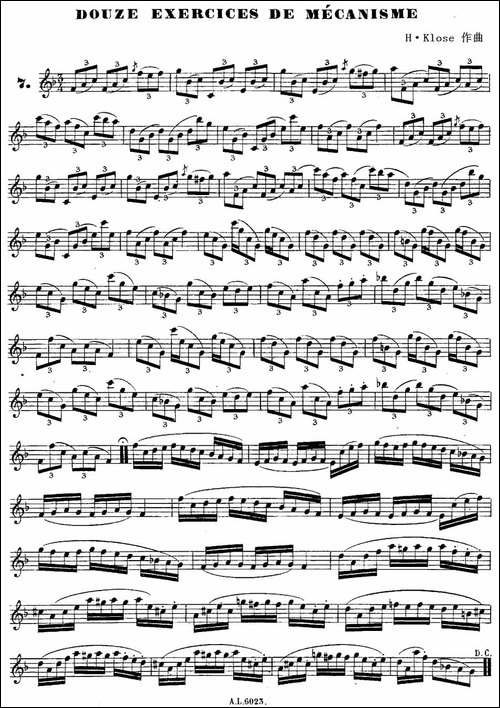 H·Klose练习曲-douze-exercices-de-mecanisme—7-萨克斯谱