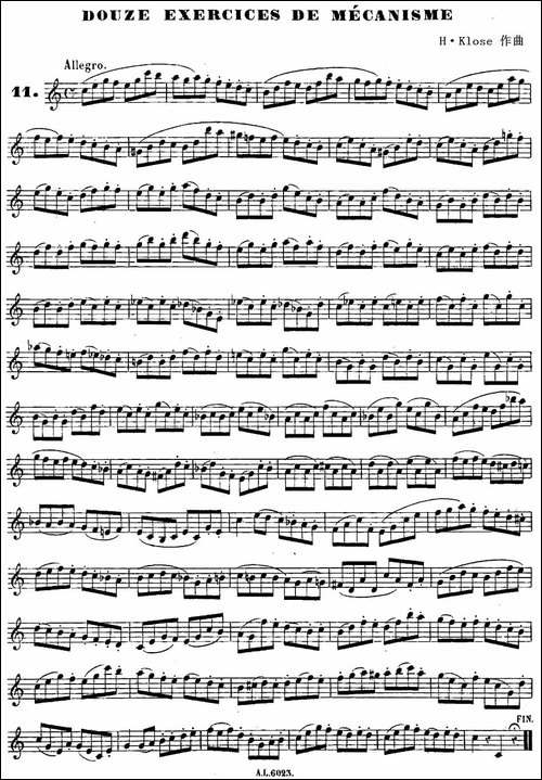 H·Klose练习曲-douze-exercices-de-mecanisme—11-萨克斯谱