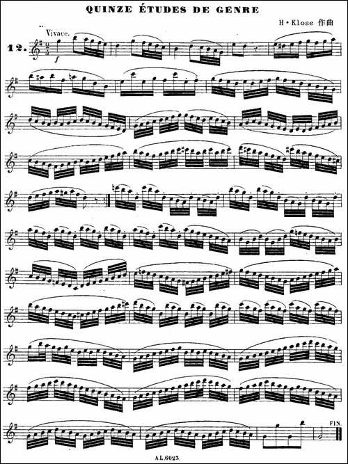 H·Klose练习曲-Quinze-etudes-de-genre—12-萨克斯谱