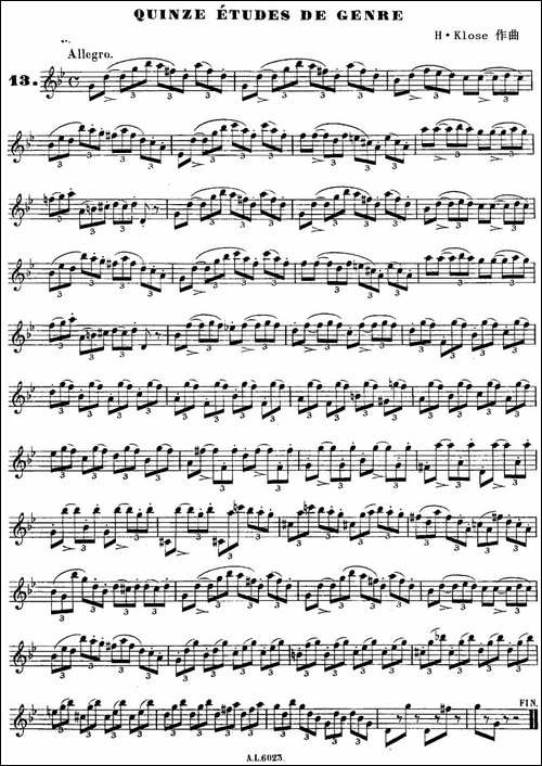 H·Klose练习曲-Quinze-etudes-de-genre—13-萨克斯谱