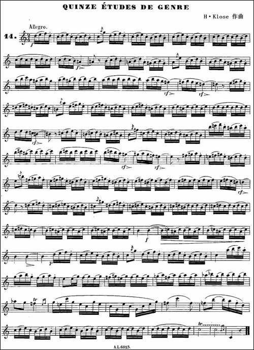 H·Klose练习曲-Quinze-etudes-de-genre—14-萨克斯谱