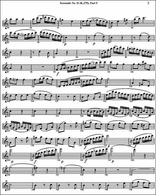 SERENADE-No.11-in-Eb，K.375-Part-5-四重奏·中音萨克斯分谱-萨克斯谱