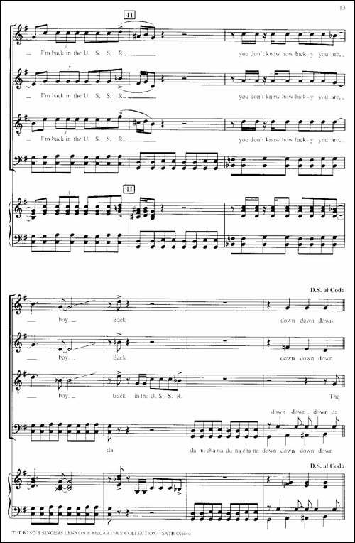 Back-in-the-U.S.S.R.--四重奏+钢琴伴奏-萨克斯谱