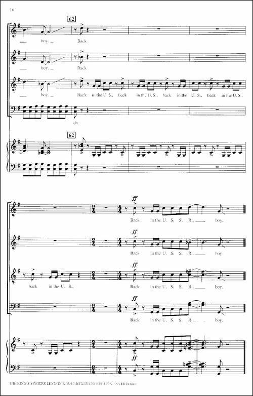 Back-in-the-U.S.S.R.--四重奏+钢琴伴奏-萨克斯谱