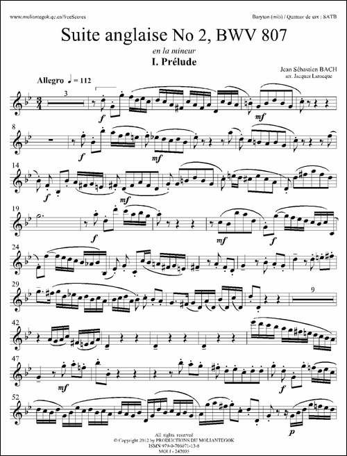 Suite-anglaise-No-2,BWV-807-法国组曲之二·前奏曲-上低音萨克斯分谱-萨克斯谱