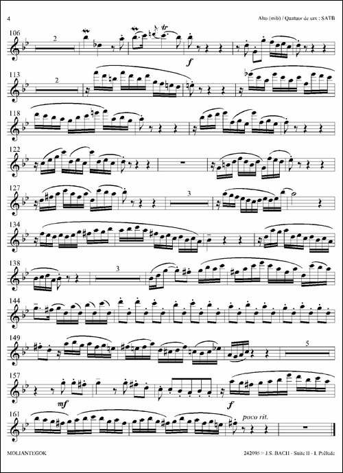 Suite-anglaise-No-2,BWV-807-法国组曲之二·前奏曲-中音萨克斯分谱-萨克斯谱