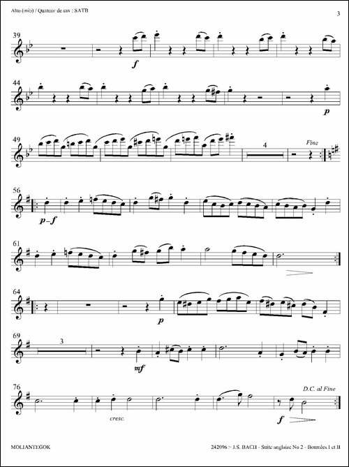 Suite-anglaise-No-2,BWV-807-法国组曲之二·布列舞曲-中音萨克斯分谱-萨克斯谱