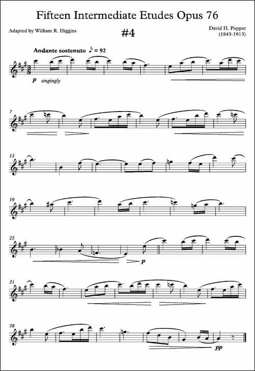 中级练习曲15首-Op76-4-萨克斯谱