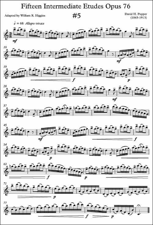 中级练习曲15首-Op76-5-萨克斯谱