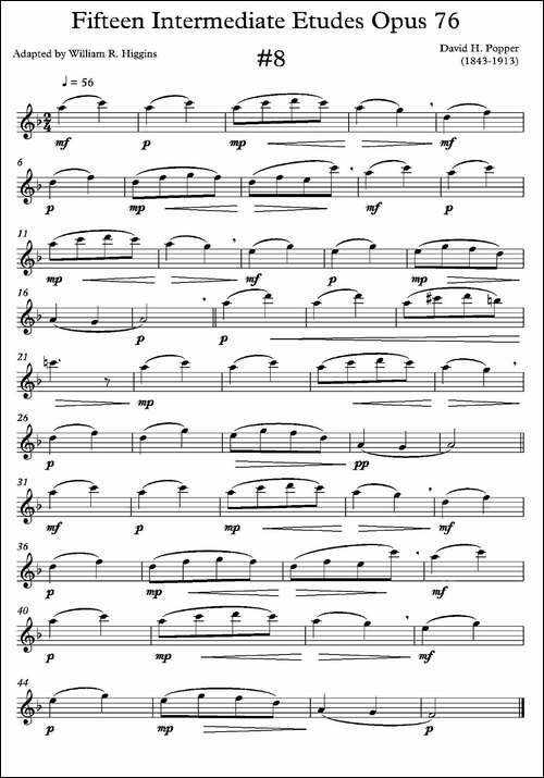 中级练习曲15首-Op76-8-萨克斯谱