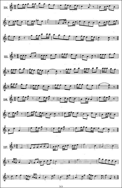 萨克斯练习曲合集-1—20八分音符和十六分音符练习-萨克斯谱