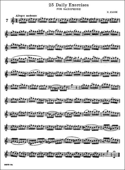 klose---25首萨克斯练习曲-7-萨克斯谱