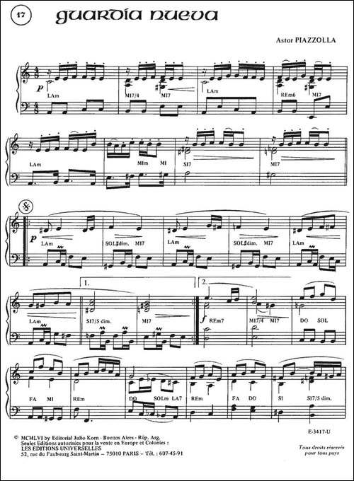 Piazzolla合集：17、Guardia-Nueva-手风琴谱