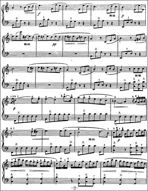 手风琴世界名曲：致爱丽丝-手风琴谱