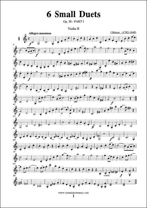 6-Small-Duets-六部小合唱Op.38-Violin-II-第二小提琴分谱-提琴谱