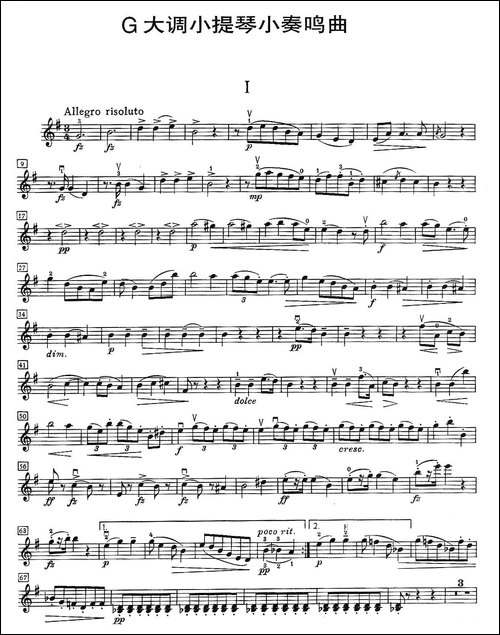 G大调小提琴小奏鸣曲-作品100-Sonatina-G-Major-op.100-提琴谱