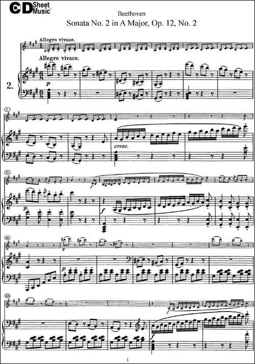 Violin-Sonata-No.2-in-A-Major-Op.12-No.2-小提琴+钢琴伴奏-提琴谱