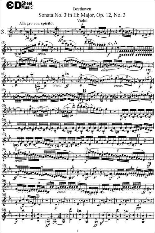 Violin-Sonata-No.3-in-Eb-Major-Op.12-No.3-提琴谱