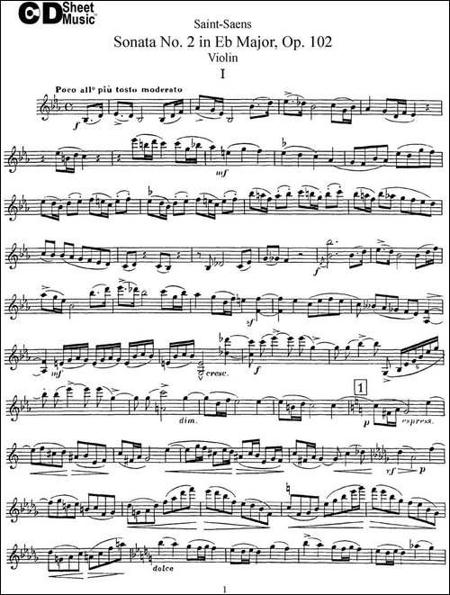 Violin-Sonata-No.2-in-Eb-Major-Op.102-提琴谱