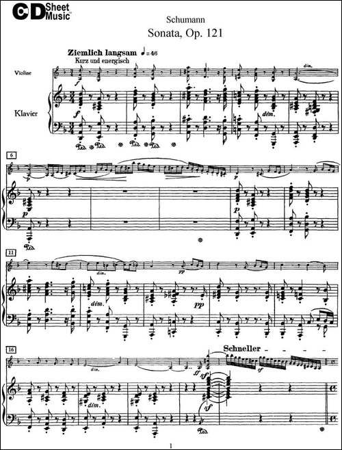 Violin-Sonata-Op.121-小提琴+钢琴伴奏-提琴谱