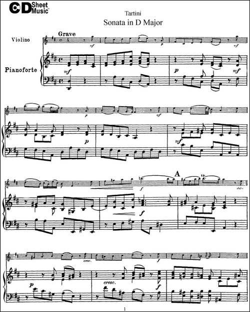 Violin-Sonata-in-D-Major-小提琴+钢琴伴奏-提琴谱