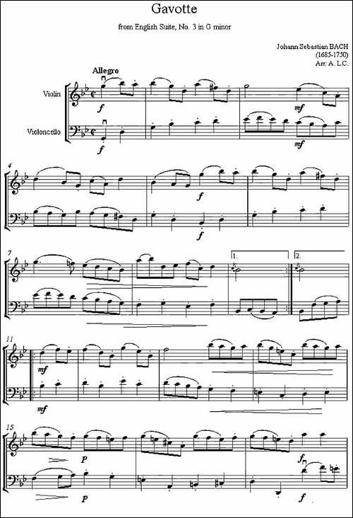 Gavotte-from-English-Suite,No.3-in-G-minor-加沃特舞曲-小提琴、大-提琴谱