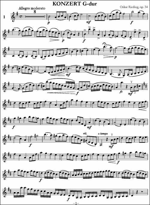 KONZERT-G-dur-Oskar-Rieding-Op.34-提琴谱