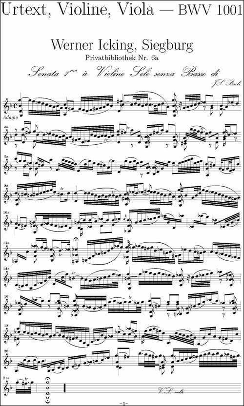 Bach-Sonata-BWV1001-无伴奏小提琴组曲-提琴谱